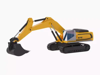 Excavator Mining R976 Low-poly 3D model