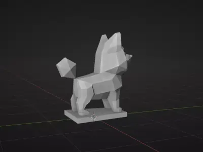 Low Poly Dog Low-poly 3D model