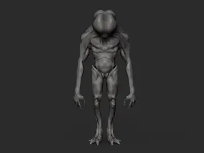 AlienWTF alien in tunnel Low-poly 3D model