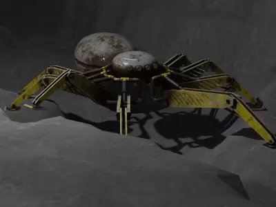 steel robot spider 3D model