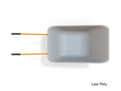 Cartoon garden wheelbarrow Low-poly 3D model