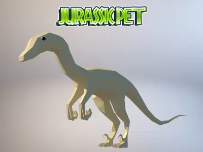 Troodon jurassic pet Low-poly 3D model