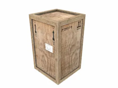 Old Wooden Cargo Crate 4 PBR Low-poly 3D model