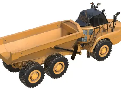 725C2 Three Axle Articulated Truck Low-poly 3D model
