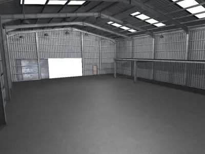 Industrial Warehouse Low Poly Low-poly 3D model