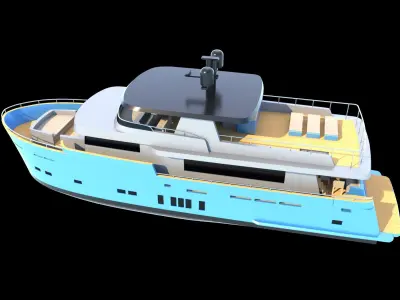 25 Meter Dutch Trawler Exterior Model 3D model