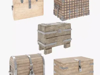 Medieval Chests Pack 3D model
