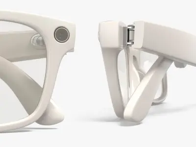 AI Camera Smart Glasses Wearable Electronics Beige 3D model