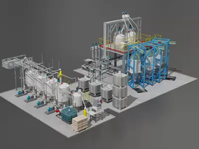 chemical plant - petrochemical plant 3D model
