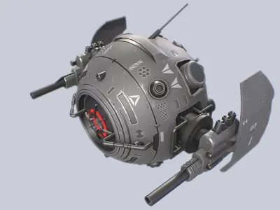 Sphere drone Low-poly 3D model purchase