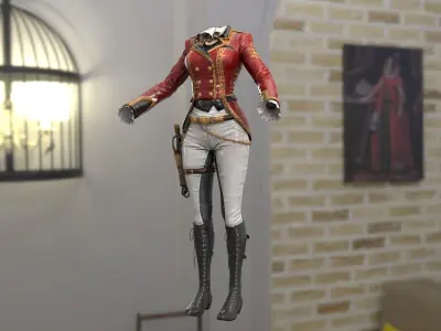 Royal Family Queen Cloth Low-poly 3D model