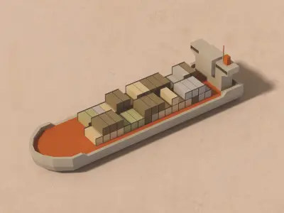 Pack of low poly Boats Low-poly 3D model