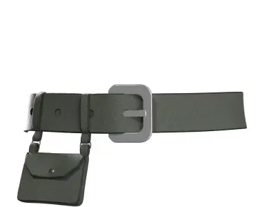 Green Leather Pocket Belt 3D model