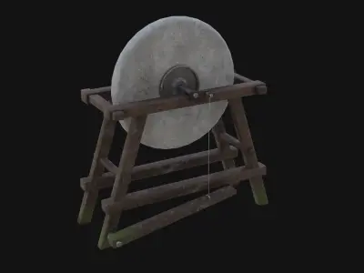 Grindstone Low-poly 3D model