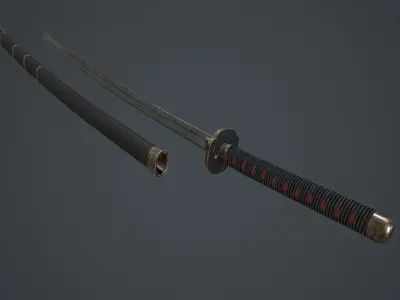Samurai katana 3D model purchase