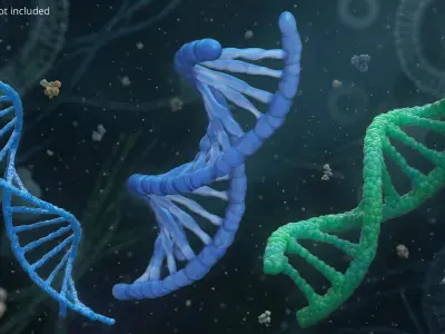 DNA Double Helix Structure Models Blue 3D model