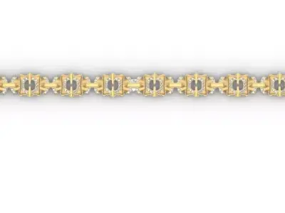 Gold bracelet 3D print model 7