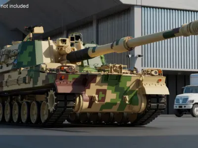 South Korean Howitzer K9 Thunder 3D model