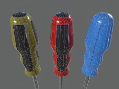 flat screwdriver Low-poly 3D model