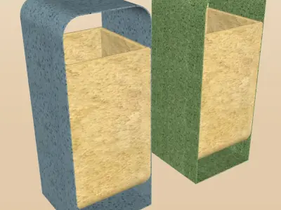 Bins for recycling and rubbish Free low-poly 3D model