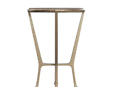 Metalworks Flavio Metal and Stone Antique Gold Accent Table PBR 3D model