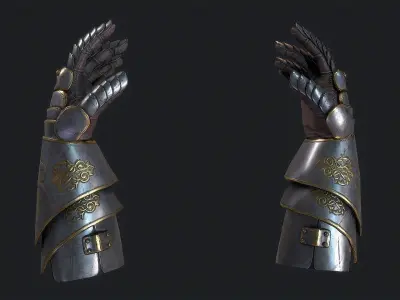 Armor Gloves  Low-poly 3D model