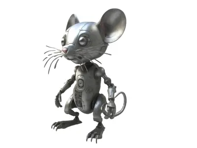 cartoon iron rat Free low-poly 3D model