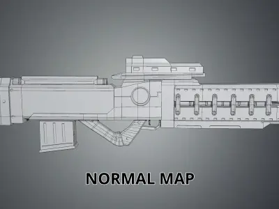 Sci fi Blaster Low poly Game ready asset  Low-poly 3D model