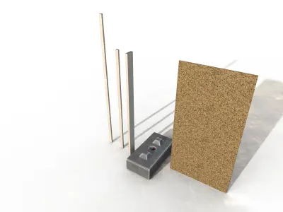 CLS chipboard hoarding building site fencing Low-poly 3D model