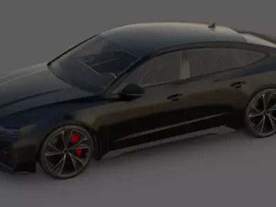 2020 Audi RS7 Sportback 3D Model  Four-Door Supercar Performance Low-poly 3D model
