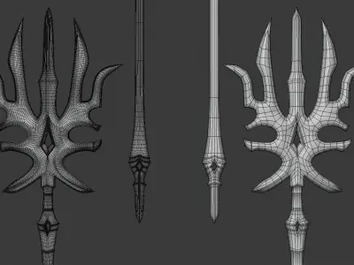 Magic Staff Low-poly 3D model