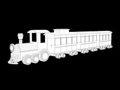 Toy Train Low-poly 3D model shop