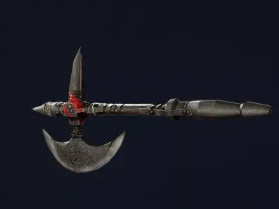 Knight Battle Axe Low-poly 3D model
