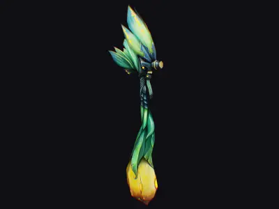 Magic Wand Rod Stick Fairy Staff Scepter Inventory Item Ritual Low-poly 3D model purchase