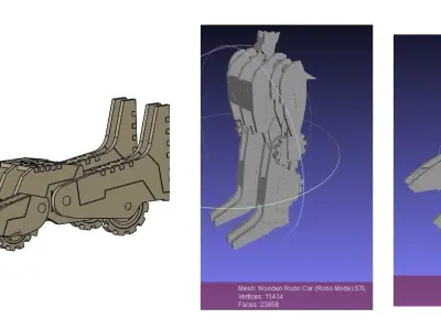 Wooden Robo Car  Free 3D print model