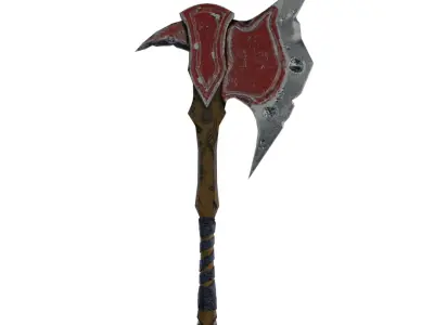 Axe Steampunk style Low-poly 3D model
