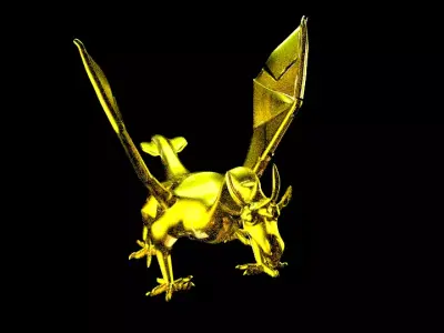 Gold dinorsaur Free 3D model