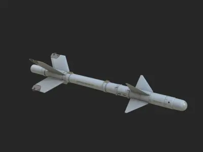 Chinese PL8 Infrared guided Air-to-Air missile PL-8 Low-poly 3D model
