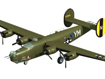 B-24J Liberator 3D model purchase