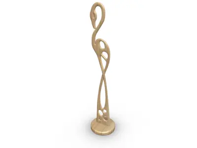 Egret wood carving 3D model