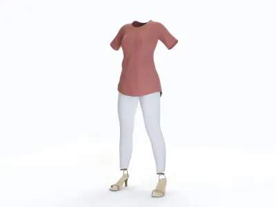 Spring Clothing for Female 3D model