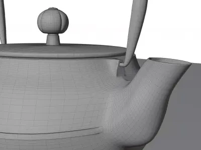 Copper teapot 3D model hardsuface Low-poly 3D model