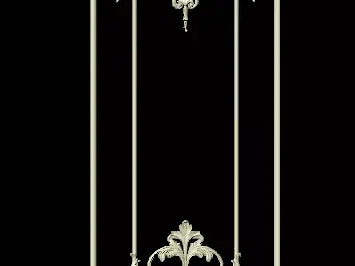 Central decor ornament for furniture 3D model 1163