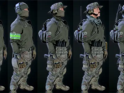 Soldiers-Pack Low-poly 3D model