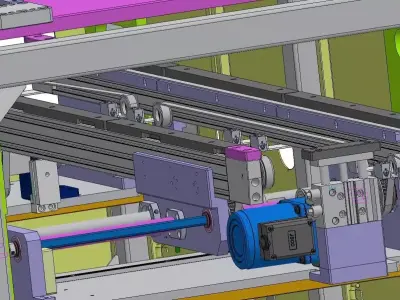 Automatic Width Adjustable Conveyor with Synchronized Twin Belts 3D model