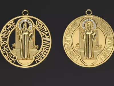 Saint Benedict pendant 3D model