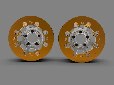 TR HD Series Cast Beadlock Wheels Low-poly 3D model