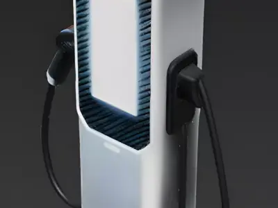 Realistic Futuristic EV Charging Station 3D Model 3D Model Low-poly 3D model