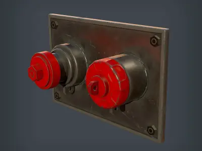 Fire Hydrant - Wall Low-poly 3D model