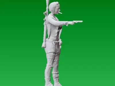 warrior girl soldier Free 3D print model